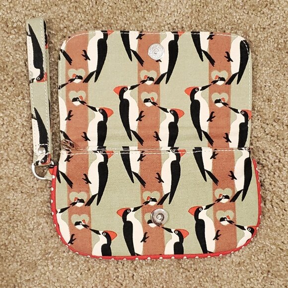 BUNGALOW360 Woodpeckers Canvas Wristlet Wallet 5"x9" - Picture 3 of 8